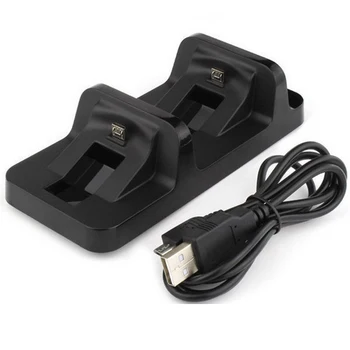 USB Dvojno napajalno postajo Postaja Stojalo Držalo 5V Oskrbe Polnilec Za Sony PlayStation4 Brezžični Krmilnik Za PS4 Pro Slim Gamepad