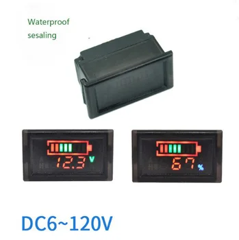 DC6-120V LED Zaslon Dvojni Zaslon Coulombmeter Volmeter Električni Digitalni Napetost Metrov Prenosni Digitalni Voltmeter Nepremočljiva
