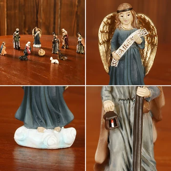 11pcs Božič Jaslice Številke Jasli Doma Dekor Okraski Figurice jaslic v Cerkvi Obrti Smolo Kip Katoliške Darilo