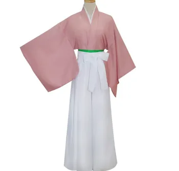 Ženske, Dekleta Cosplay Kostum Japonski Kimono Nastavite Bo Ustrezala Hakuouki Shinsengumi Kitan Anime Yukimura Chizuru ( Top+Dolge Hlače+Pasu)