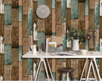 10M Retro Lesa Ozadje samolepilni Industrijski Stil Pohištva Obnova Nalepke Spalnica v Ozadju Stene de papel parede
