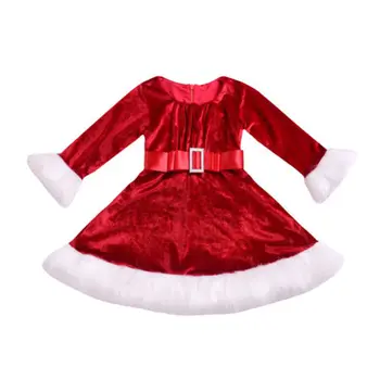 Emmababy Vroče Prodaje Otroci Dekleta Božič Krog Vratu Santa Obleke Za Prosti Čas Udobje Baby Dekle Kostum Pas Obleko Spusti Ladje
