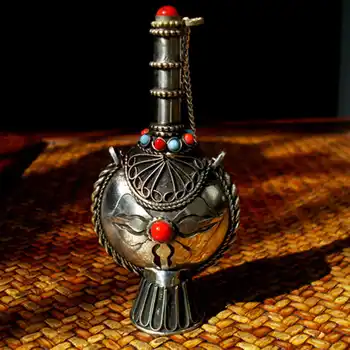 BYH035 Tibera Handicrafted Snuff Steklenico Tibera Corss Dorje Amulet Amulet Obesek za Človeka