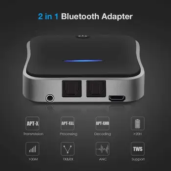 Bluetooth Oddajnik Sprejemnik 5.0 Brezžični Adapter CSR8675 Aptx HD Adapter za Optični Toslink/3.5 mm AUX/SPDIF Za Avto, TV Zvočnik
