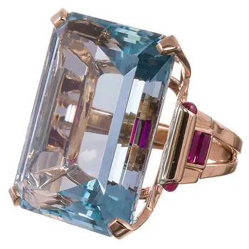 2020 nov prihod luksuzni rose zlata, modra barva posla poročni prstan za ženske lady obletnice, darila nakit R5468