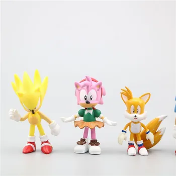 Mini Sonic Hedgehog Dejanje Slika Sonic PVC Model Igrače 2st Boom Generacije Redkih Sonic Igrače Anime Slika Otroci 6pcs/set