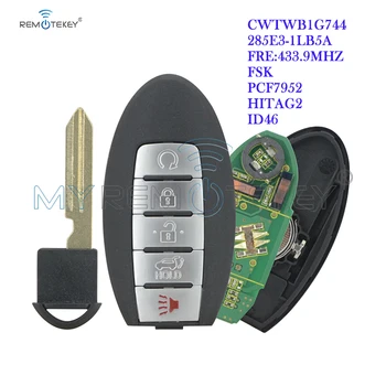 REMTEKEY Za Nissan Patrol CWTWB1G744 smart remote, tipke 4+1 gumb 433MHz ID46 čip 2013 2016 2017 2018 2019