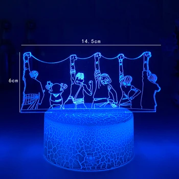 En Kos Noč Svetlobe Luffy Sanji Zoro predstavnica nami-ja 3D LED Iluzijo namizne Svetilke Dotik Optični Dejanje Slika Svetilko ob Postelji Dekor Namizne Svetilke
