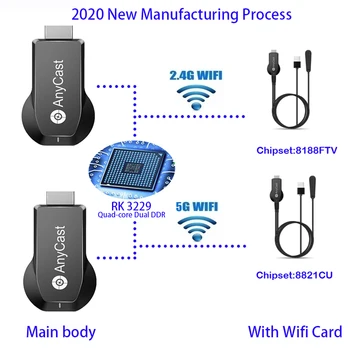 Amkle Anycast M100 2020 WiFi Zaslon Ključ 2.4 G 5G HDMI 4K Ultra HD VS M4 Plus Tv Palico za iOS Android Pametni Telefon, Tablični računalnik