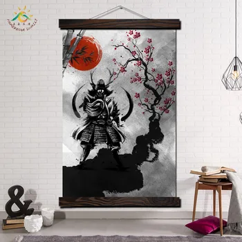 Japonski samuraji Rdeče Sonce Moderne Stenske Umetnosti Tiskanja Pop Art Plakatov in Fotografij Poiščite Platno Slikarstvo stenske slike za dnevno Sobo