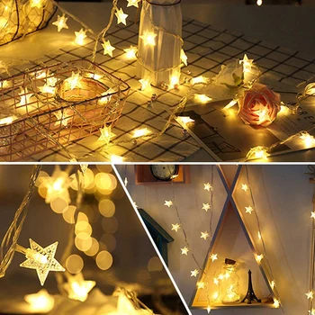 6m Star LED Niz Luči USB Powered Daljinski upravljalnik za Počitnice Novo Leto Božični Okraski Doma Pravljice