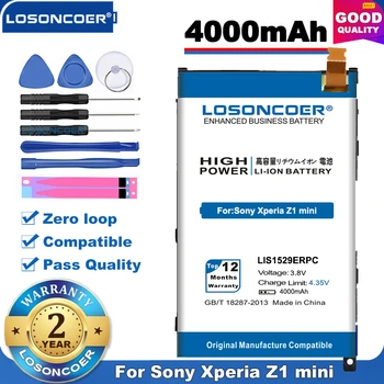 Prvotne LOSONCOER 4000 mah LIS1529ERPC Mobilni Telefon Baterija Za Sony Xperia Z1 mini Baterijo Z1mini D5503 Z1 Kompakten M51w