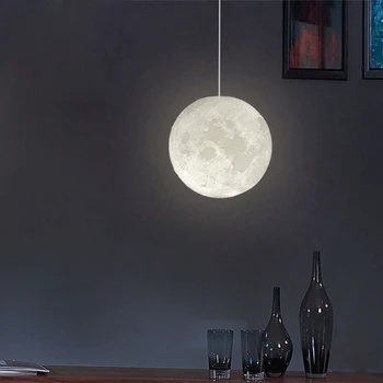 Luna Sodobne Novost, Ustvarjalno individualnost 3D Tiskanja Obesek Luči Vzdušje Noč Svetlobe Žarnice Restavracija, Bar Visi Razsvetljavo