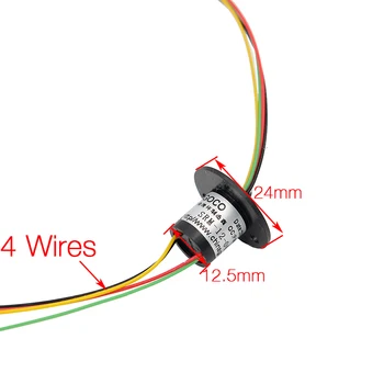 Mikro Slip Ring 4 Kanali 2A 12,5 mm, Vrtenje Jedilno Mizo Slip Ring Električni Zbiralec Obroči