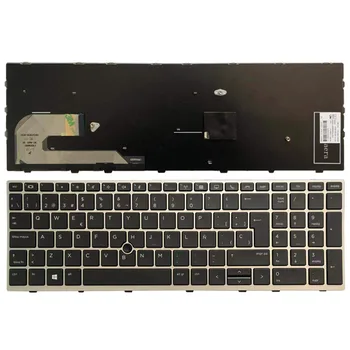 Novi španski Prenosni računalnik tipkovnica Za HP EliteBook 850 G5 srebrni okvir s Kazalno palico tipkovnico