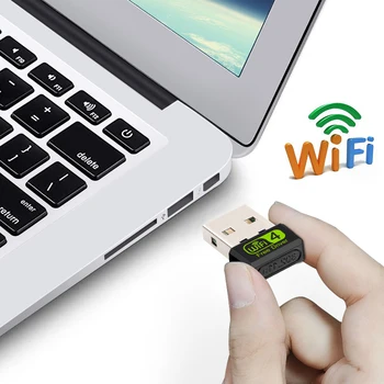 USB Wifi Adapter, 2.4 GHz Wi-fi Sprejemnik Visoke Hitrosti 150Mbps Wi-fi Vgrajen Antena za Brezžični PC Omrežna Kartica 802.11 ac Prost Gonilnik