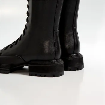 MORAZORA 2020 Pravega usnja, copati med petah kvadratni toe črne barve kolena visoki škornji zimski modni ženske čevlji dame čevlji