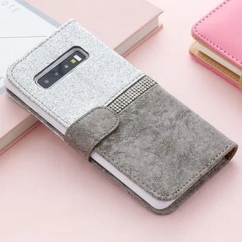 Luksuzni Flip Denarnice PU Usnjena torbica za Samsung Galaxy S8 S9 S10 S20 Ultra Opomba 10 Plus Bleščice Telefon Kritje Fundas Coque