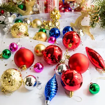 Božič Žogo Drevo Decor Trojk Xmas Party Visi Žogo Ornament Okraski za Dom, Božični okraski Darilo 30pcs