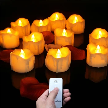 12pcs/Paket LED Simulacije Sveča Utripa Plamen Daljinski upravljalnik Za Valentines Poroko Božič Sveče Doma Dekoracijo
