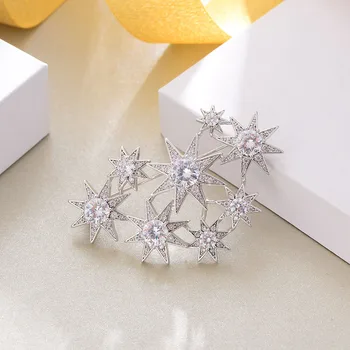 Shineland Elegantno Trendy Zvezd Polno Nosorogovo Broške Zatiči za Ženske svate Nakit Trgovini Božično Darilo