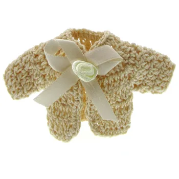 12Pcs Ročno izdelan miniaturni kvačkanje pulover cvet traku baby tuš krst krst stranka Dekor 4.8 x 9,6 cm