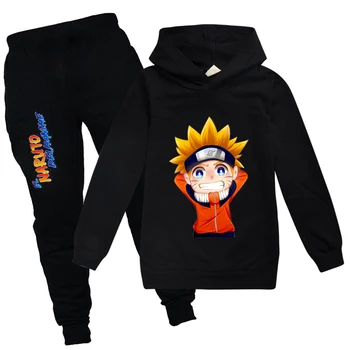 Naruto Malčka Fant Zimska Oblačila Dekle Pade Dolg Rokav Hoodies Hlače Določa Otrok Boutique Obleke Otroci Božič Oblačila