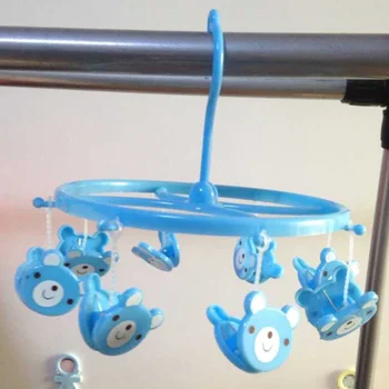 Otrok Cartoon živali sadje krog sušenje rack baby plastični obešalniki 8clip stojala nogavice posnetek oblačila posnetki