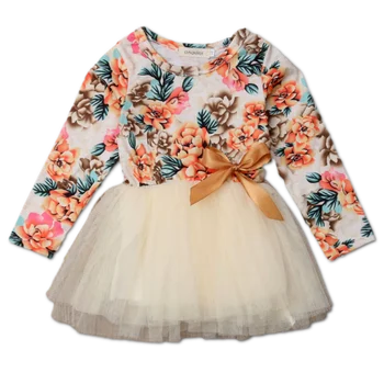 Otroci Obleke Za Deklice Dolg Rokav Otroci Oblačila cvetlični Tutu Dekleta Priložnostne Šolo Obrabe Princesa Stranka Obleko