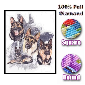 5d Diy, diamond navzkrižno šiv, diamond mozaik, needlework, obrti, diamond vezenine, živali, psa, slikarstva, dom dekor darilo