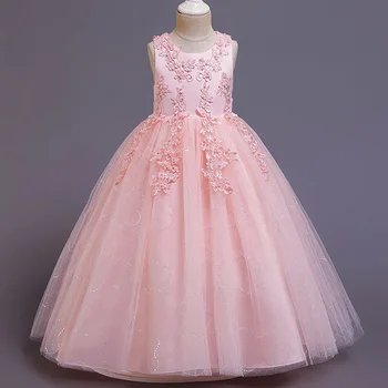2020 Poletje Bela Družico Dekle Elegantno Obleko Otroci Obleke Za Dekleta, Otroci, Osebe In Poročna Obleka Dolgo Princesa Obleko