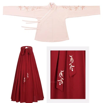 Kimono Ženske Letnik Japonski Slog Yukata Haori Dekle Sakura Vezenje Vrhu Krila, Obleko Haori Kawaii Girls Dolgo Haljo Vestidos