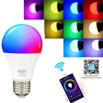 1/5Pcs Pametni Dom E27 B22 9W Smart Žarnica RGBCW AC85-260V WIfi Lučka Smart Življenje APP Čas Žarnica Alexa Amazon, Google Doma Glas