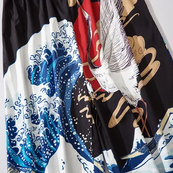 Japonski Moški Kimono Hlače Priložnostne Svoboden Sedem-Točka Samurai Tiskanja Hlač Japonska Moških Yukata Harajuku Tradicionalnih Azijskih Kostum