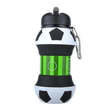 Nogometni Šport Steklenico Vode Zložljive Potovanja Steklenice s Silikonsko za Kampiranje, Pohodništvo Športne