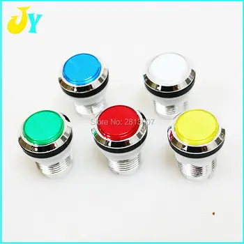 16PCS/set kromiran 12V LED Osvetljeni pritisni gumbi arkadna gumbov 1 in 2 Igralca KREDITNE ZAČETI gumbe JAMMA za VGRADNJO DIY