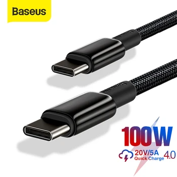 Baseus 100w USB, C-Tip C Kabel, Hitri Polnilnik 4.0 USB C PD Kabel Hitro Polnjenje Za Xiaomi Samsung Macbook pro Podatkovni Kabel Kabel