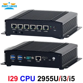 6*LAN 2*COM Mini PC Usmerjevalnik 4G podporo Core i5 8265U i5 4200U i3 4005U i3 6157U Celeron 2955U HD AES-V DDR3 Industrijski Računalnik