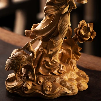 Kitajski Kulturi Kip Lepoto Ribolov Šimšir Carving Značaj Lesa Kip Doma Dekoracijo Značilnosti Kitajskega Okraski