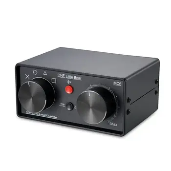 Mali Medved Mini 4(1)-V-1(4)-IZHOD RCA Stereo Audio Preklopnik Umschalter Pasivne Izbirno Polje, Črna
