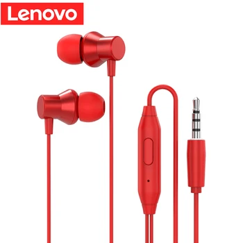 Lenovo HF130 Stereo Bas Slušalke za V Uho 3,5 MM Žične Slušalke Kovinski HI-fi Slušalke z MIKROFONOM za Xiaomi Samsung Telefonov Huawei