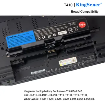 KingSener Laptop Baterija za Lenovo ThinkPad SL410 SL410K SL510 E40 E50 E420 T510 W510 L412 T420 T410 T510 L510 L420 L521 55+