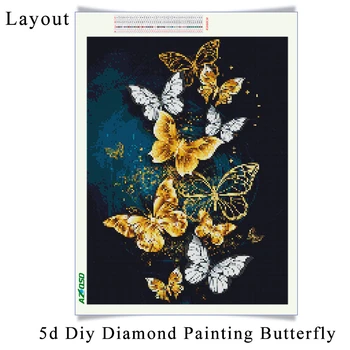AZQSD Diamond Slikarstvo Metulj Diamond Mozaik Živali Navzkrižno Šiv Ročno izdelovanje Okrasnih celotne Slike Zaslona Darilo Doma Dekor