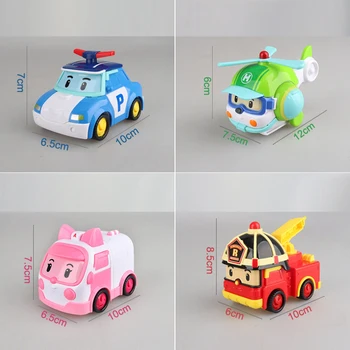 4pcs/Set Robocar Poli Koreja Otroci Igrače Anime Dejanje Slika Poli Anba Roy Igrače Avto Za Otroke Playmobil Juguetes