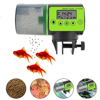 200 ml Samodejno Ribe Podajalec Za Akvarij Auto Fish Tank Plastičnih Ribe Časovnik Napajalni Razpršilnik LCD-Zaslon z ribjo Hrano Podajalnik