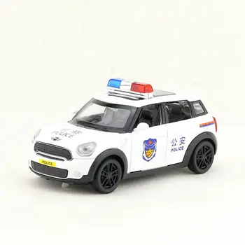 1:32 Lestvico/Diecast Kovinskih Igrač Model/Mini Cooper S Policijo gasilskega Avtomobila/Sound & Light/Potegnite nazaj Izobraževalne Zbirka/Otrok/Darilo