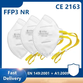 FFP3 NR Masko CE Certifikacijo Delcev Zaščitne Maske za enkratno uporabo z Prožno Glave, Trakovi Zložljive 5Layer Filtriranje Masko