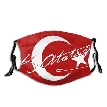 Ataturk In Turčija Zastavo Rdeče, ki Niso za Enkratno uporabo Trendy Usta Masko Windproof Dustproof s Filter Zimska Zaščita Pokrova Žarilna