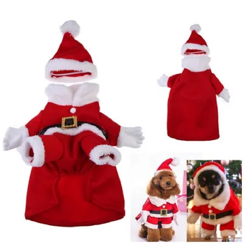 Santa Ljubljenčka Psa Kostum, Božični, Zimska Oblačila Srčkan Kuža Obleko Za Psa Plašč, Jakne Kuža, Mačka Oblačila Chihuahua Ropa Perro
