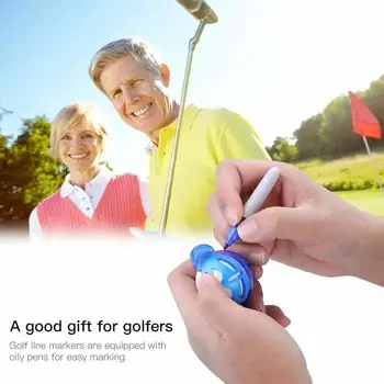 Vroče Prodaje Trpežne Plastike Golf Žogo Linijskih Marker Predlogo za Risanje, Označevanje Spot Linijskih Poravnavo Dajanje Orodje s 3 Označevalec Peresa